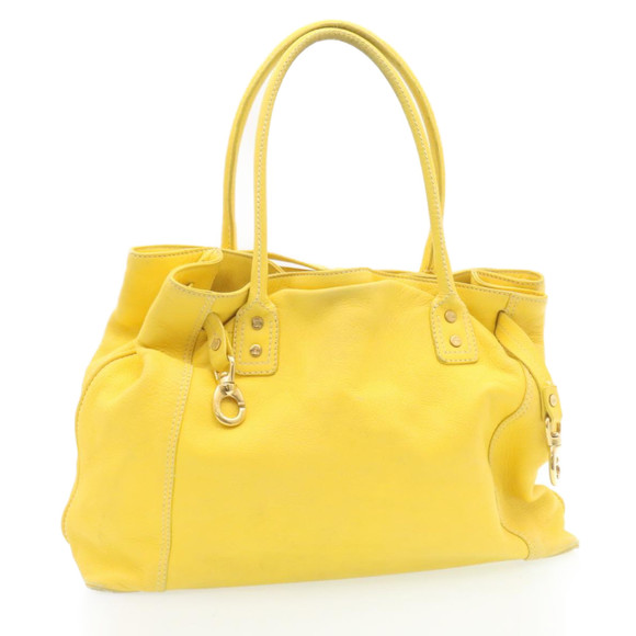 Celine Bags Celine Shoulder Bag Leather Yellow Auth Fm965 Poshmark